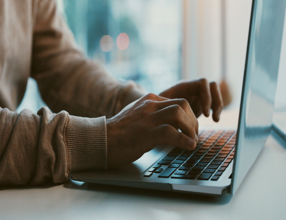 Person using laptop computer