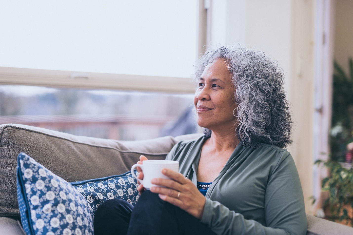 Woman enjoying coffee